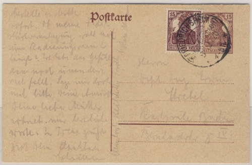 DR - Friedrichsheim (Kreis Lörrach) 8.12.20 Ganzsache n. Karlsruhe