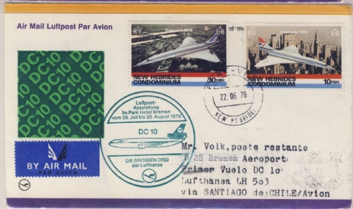 Neue Hebriden - 30+10 FNH 1st-Flug Concorde Paris/London-NY, LupoBf./Zuleitung