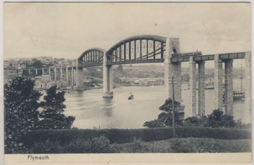 England - Plymouth, Royal Albert Bridge - sw-AK, gelaufen ca. 1910