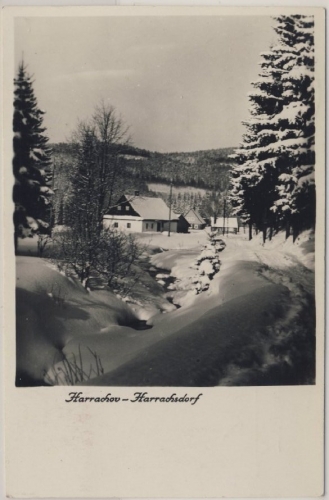 Tschechien/Sudetenland - Harrachov/Harrachsdorf, sw-Fotokarte gelaufen ca. 1935