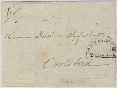 Bremen - Thurn&Taxis Postamt, HKS a. Brief n. ÖSTERREICH (Carsbad) 18347