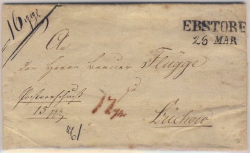 Hannover - Lüchow (Inhalt Medingen), L1 a. Postvorschußbrief n. Lüchow 1829