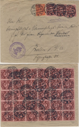 DR-Infla - 33x3 + 1 M. Dienst, Brief Potsdam - Berlin 2.5.23