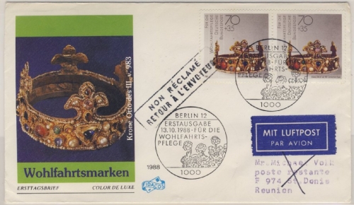 BRD - Wohlfahrt (Gold- u. Silber-Schmiedekunst) 1988, 2x70 Pfg. a. Schmuck-FDC