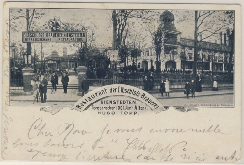 Hamburg - Nienstedten, Restaurant d. Elbschloß-Brauerei, sw-Ansichtskarte