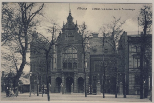 Hamburg - Altona, Generalkommando - sw-Ansichtskarte, gelaufen 1911, KOS !!