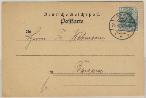 DR - Bassum 1907, Einladungskarte Kriegerverein Bassum u. Umgebung