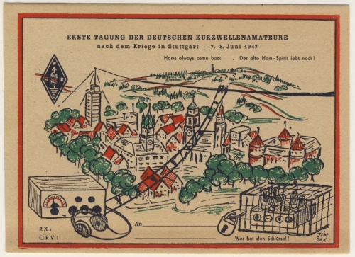 Kontrollrat - 1. Tagung d. Dt. Kurzwellenamateure, Stuttgart 1947, Sonderkarte