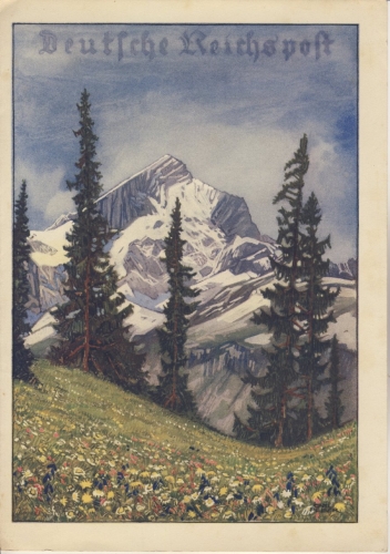 DR - Schmuck-Telegramm Motiv Gebirge Alpen Eckernförde 1937 - kl. Altersspuren