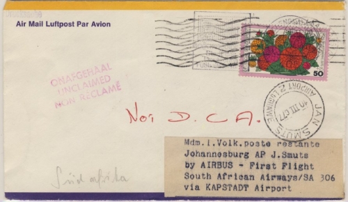 BRD - 50 Pfg. Wofa (Blumen), Lupo-Drucksache n. SÜDAFRIKA, Mönchengaldbach 1977