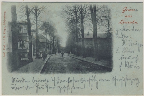 Lensahn - Gruss aus-Karte, Straßenansicht, gelaufen 1898
