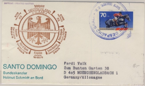 BRD - Schulschiff Deutschland 51. AAR, Brief Santo Domingo 1979