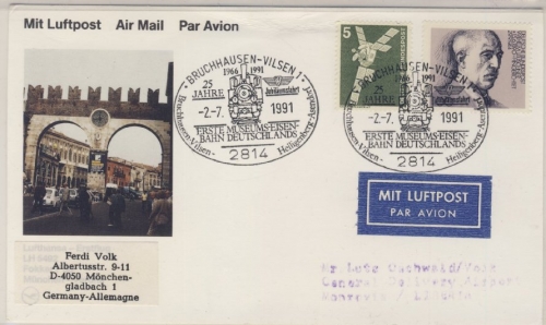 BRD - Bruchhausen-Vilsen 1991, SST 1. Museums-Eisenbahn Deutschlands, LupoKarte