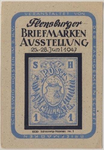 All.Bes. - Flensburger Briefmarken-Ausstellung 1947, Sonderkarte m. SST