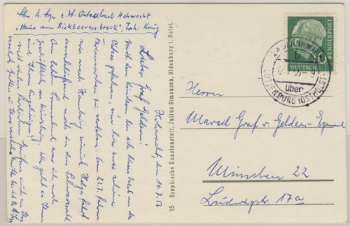 BRD - (24b) Hohwacht über Lütjensburg, tagesstpl. a. Karte n. München 1955