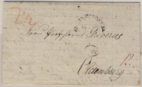 Braunschweig - 16/10 (ca. 1830), HKS u. "5 1/2" (Gebührenstpl. ?), Brief n.