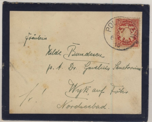 Bayern - Polsingen, K1 a. Trauerbrief n. Wyk a. Föhr 1910 - ohne Inhalt