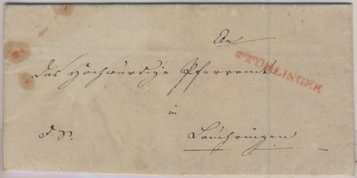 Baden - Stühlingen (Untermettingen) roter L1 Dienstbrief n. Lauchingen