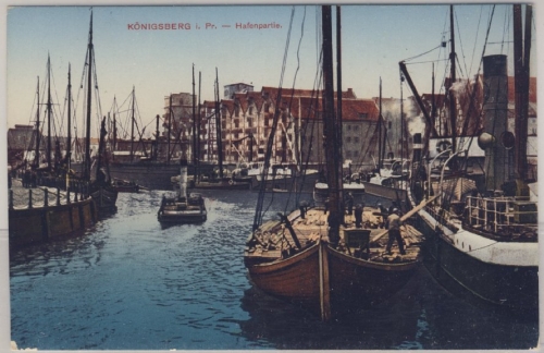 DR - Königsberg Ostpreussen Hafenpartie - Farbansicht ca. 1910 - ungelaufen