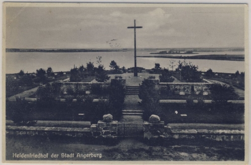 DR - Angerburg Ostpreussen Heldenfriedhof, sw-Ansicht, gelaufen n. Gauting 1934