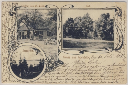 Westpreussen - Hochfelde Gasthof v. W.Lemke Gut Seeparthie - sw-Mehrbild-AK 1908