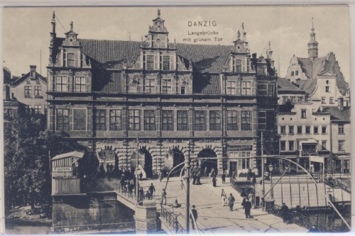 Westpreussen - Danzig Langebrücke m. grünem Tor sw-Ansicht ungelaufen ca. 1910