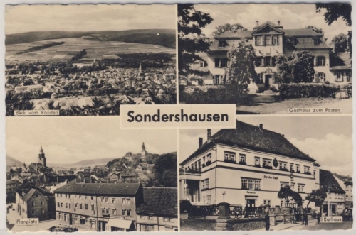 Thüringen - Sondershausen Mehrbild-sw-Fotokarte, gelaufen 1963
