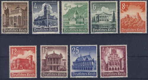 DR - WHW 1940 Bauwerke - Satz postfrisch MNH Mi.Nr. 751-759