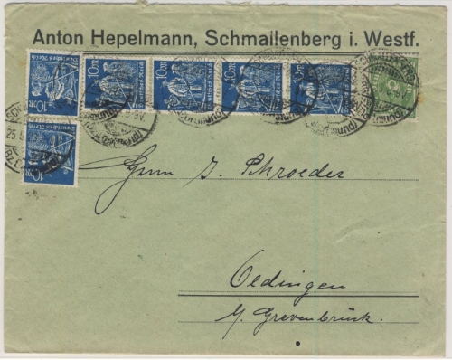 DR-Infla - 6x10 M. Schnitter u.a., Firmenbrief Schmallenberg - Oedingen 25.5.23