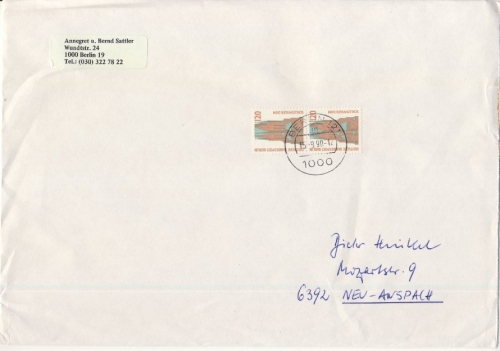 Berlin - 2x120 Pfg. SWK, Brief (>50g), Berlin - Neu-Anspach 1990