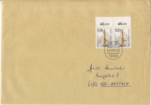 Berlin - 2x120 Pfg. Hist. Straßenpumpen, Brief (3.Gew.st.), Berlin -