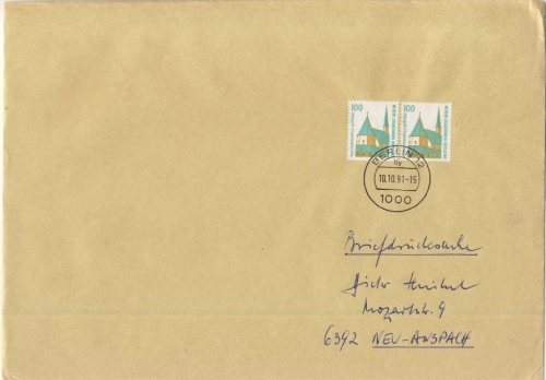 Berlin - 2x100 Pfg. SWK/unten geschnitten, Briefdrucksache (3.Gew.stufe) Berlin