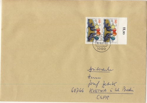 Berlin - 2x80 Pfg. Jugend/Zirkus, Drucksache (>50g) i.d. CSSR, Berlin -