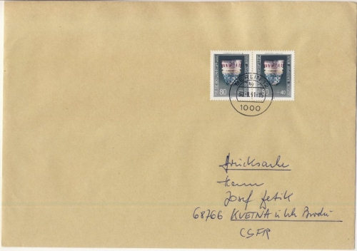 Berlin - 2x80 Pfg. Wohlfahrt/Gläser, Drucksache (>50g) i.d. CSSR, Berlin -