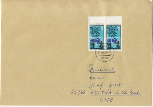 Berlin - 2x80 Pfg. Jugend/Tischler, Drucksache (>50g) i.d. CSSR, Berlin -