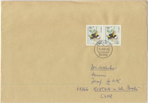 Berlin - 2x80 Pfg. Wohlfahrt/Hummel, Drucksache (>50g) i.d. CSSR, Berlin -