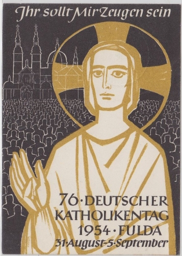BRD - Fulda 76. Dt. Katholikentag Sonderkarte m. SST 1954