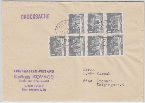 Berlin - 7x1 Pfg. Brandenburger Tor, Drucksache Freiburg - Kronach 1962