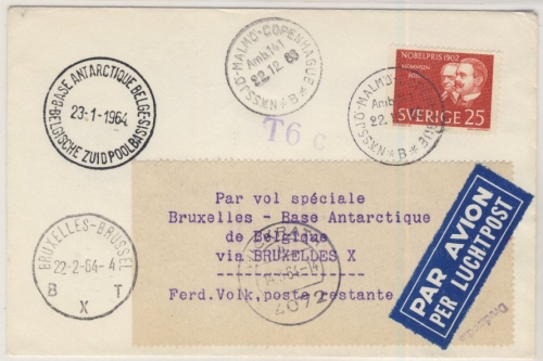 Schweden - 25 Ö. Nobelpreisträger 1902, Lupo-Karte Bahnpost Nässjö-Mlmö-