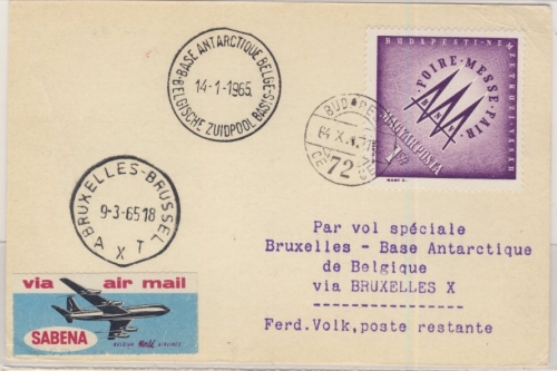 Ungarn - 1 Ft. Messe, Lupo-Karte Budapest - Brüssel - Base Antarctique de