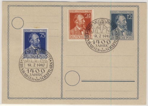 All.Bes. - 1400 J. Ebenhausen-Schäftlarn, SST a. 12 Pfg. Stephan GA-Karte m.