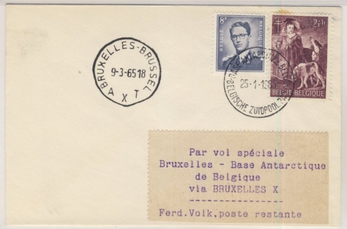 Belgien - 3x2 F. Tuberkulose u.a., Brief Base Antarctique de Belgique 1965