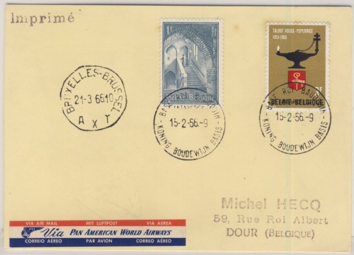 Belgien - 1 Fr. Abtei Affligem u.a., Lupo-Karte Base Roi Baudouin - Dour 1966