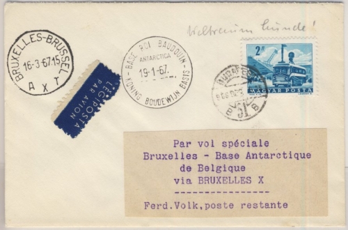 Ungarn - 2 Ft. Fernsehwagen, Lupo-Brief Budapest - Base Roi Baudouin 1967