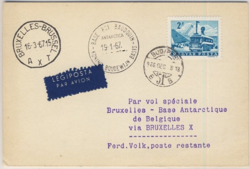 Ungarn - 2 Ft. Fernsehwagen, Lupo-Karte Budapest - Base Roi Baudouin 1966