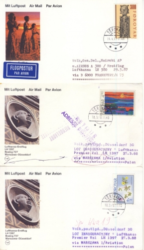 Dänemark/Färöer - 11 Lupo-Karten ex 1987/88, versch. Frankaturen, teils Retour-
