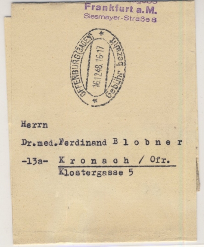 FZ/Baden - Gebühr bezahlt ovaler Tagesstempel Zeitungsschleife Offenburg 1948