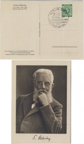 All.Bes. - Sonderkarte Franz Mehring, SST Parteitag d. SPD Berlin 1946