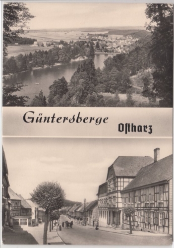 Sachsen-Anhalt - Güntersberge Ostharz, sw-Mehrbild-Fotokarte gelaufen 1965