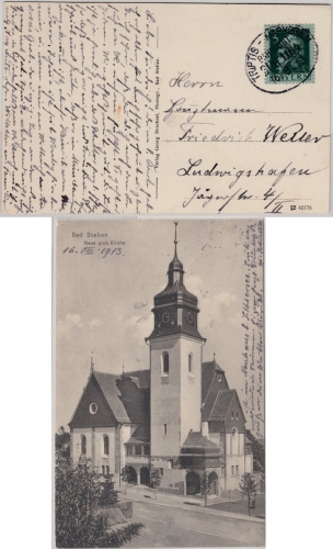 Bayern - Bahnpost Triptis Marxgrün Zug 1164 Reichspost-Ovalstpl. AK 1913